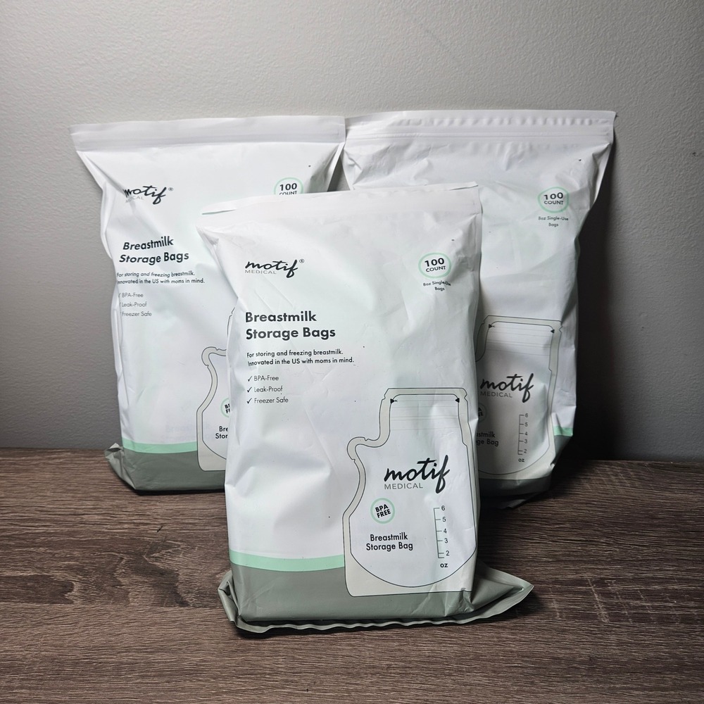 Motif Medical Breastmilk Storage Bags 8oz 100 Count 3 Pack 300 Total AAC0008-06